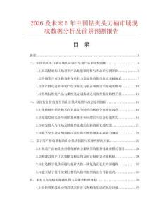 2026及未来5年中国钻夹头刀柄市场现状数据分析及前景预测报告