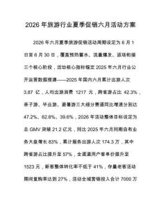 2026年旅游行業(yè)夏季促銷六月活動(dòng)方案