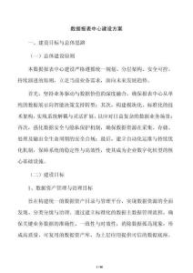 數(shù)據(jù)報(bào)表中心建設(shè)方案