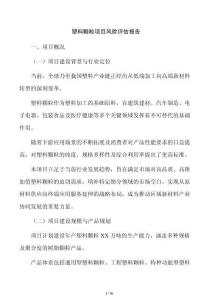 塑料颗粒项目风险评估报告
