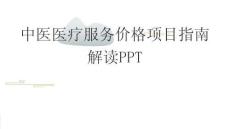 中医医疗服务价格项目指南解读PPT