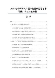 2026電子特種氣體國產化替代進程與半導體廠認證標準分析