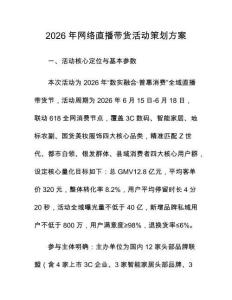 2026年網(wǎng)絡(luò)直播帶貨活動(dòng)策劃方案