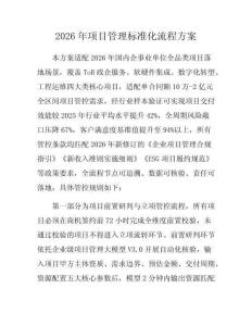 2026年項目管理標準化流程方案