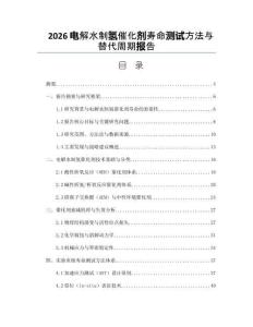 2026電解水制氫催化劑壽命測(cè)試方法與替代周期報(bào)告