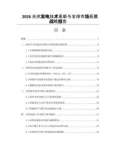 2026光伏發(fā)電技術(shù)革新與全球市場(chǎng)拓展戰(zhàn)略報(bào)告