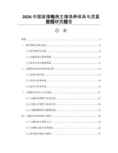 2026中國直播電商主播培養體系與流量變現研究報告