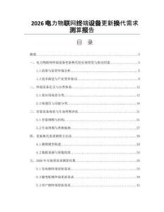 2026電力物聯網終端設備更新換代需求測算報告