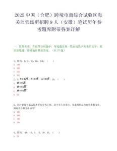 2025中國（合肥）跨境電商綜合試驗區(qū)海關監(jiān)管場所招聘9人（安徽）筆試歷年參考題庫附帶答案詳解