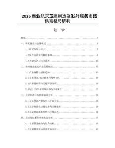 2026商业航天卫星制造及发射服务市场供需格局研判
