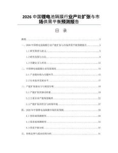 2026中国锂电池隔膜行业产能扩张与市场供需平衡预测报告