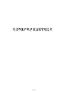 無紡布生產線項目運營管理方案