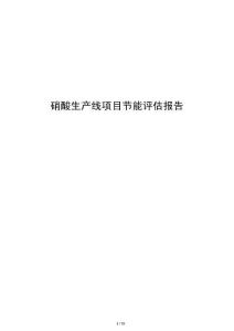 硝酸生产线项目节能评估报告