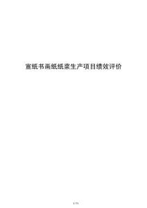 宣紙書畫紙紙漿生產項目績效評價