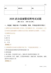 2025武功輔警試題
