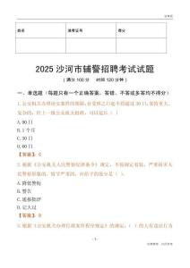 2025沙河輔警試題