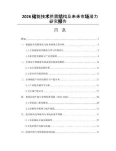 2026儲能技術供需結構及未來市場潛力研究報告