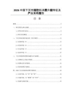 2026中國下沉市場飲料消費升級特征及產品策略報告
