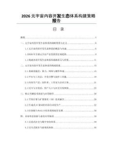 2026元宇宙內容開發生態體系構建策略報告