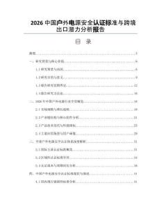 2026中國戶外電源安全認證標準與跨境出口潛力分析報告