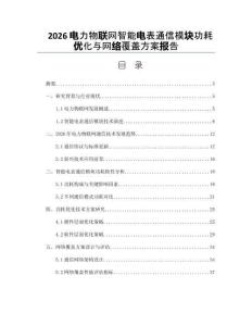 2026電力物聯網智能電表通信模塊功耗優化與網絡覆蓋方案報告