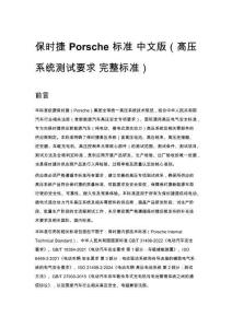 保时捷 Porsche 标准 中文版（高压系统测试要求 完整标准）