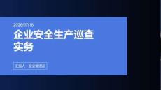企业安全生产巡查实务