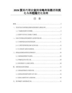 2026貿易代理企業跨境電商服務流程優化與商檢規范化指南