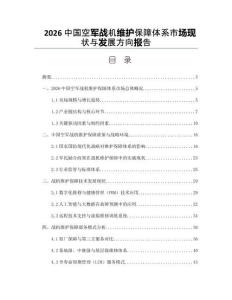 2026中國(guó)空軍戰(zhàn)機(jī)維護(hù)保障體系市場(chǎng)現(xiàn)狀與發(fā)展方向報(bào)告