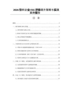 2026饮料企业ESG评级提升策略与实践案例报告