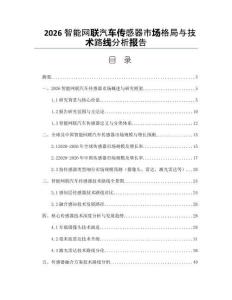 2026智能網(wǎng)聯(lián)汽車傳感器市場格局與技術(shù)路線分析報(bào)告
