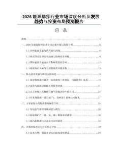2026能源勘探行業市場深度分析及發展趨勢與投資布局預測報告