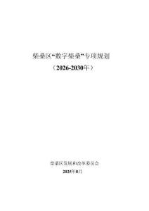 柴桑區“數字柴桑”專項規劃(2026-2030年)