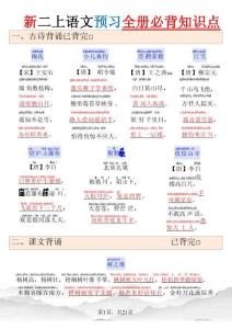 26新二上語(yǔ)文暑假預(yù)習(xí)全冊(cè)必背知識(shí)點(diǎn)