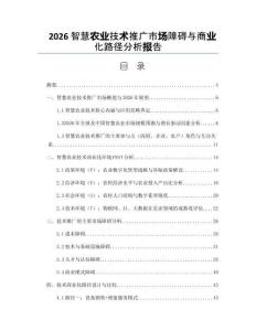 2026智慧農(nóng)業(yè)技術(shù)推廣市場障礙與商業(yè)化路徑分析報告