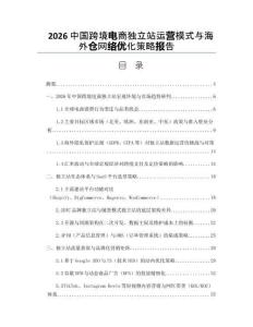 2026中國跨境電商獨立站運營模式與海外倉網絡優(yōu)化策略報告