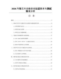 2026汽车芯片功能安全认证要求与测试标准分析
