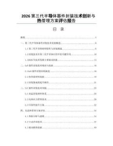 2026第三代半导体器件封装技术创新与热管理方案评估报告