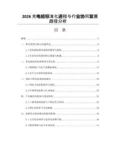 2026充電樁標(biāo)準(zhǔn)化進(jìn)程與行業(yè)協(xié)同發(fā)展路徑分析