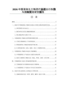 2026中國液體化工物流行業(yè)進出口形勢與國際貿(mào)易研究報告