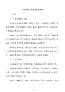 小型水利工程安全巡查方案