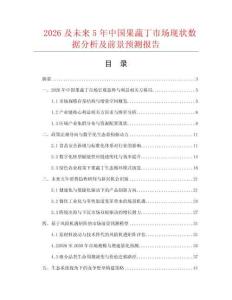 2026及未來5年中國果蔬丁市場現狀數據分析及前景預測報告