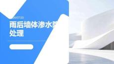 雨后墻體滲水隱患處理