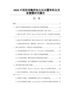 2026中國跨境電商獨立站運營策略及流量變現(xiàn)研究報告