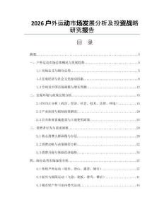 2026戶外運動市場發展分析及投資戰略研究報告