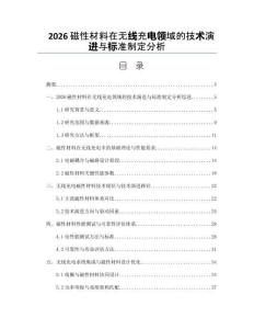 2026磁性材料在無線充電領(lǐng)域的技術(shù)演進與標準制定分析