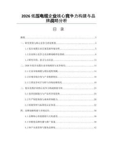 2026低壓電纜企業(yè)核心競(jìng)爭(zhēng)力構(gòu)建與品牌戰(zhàn)略分析