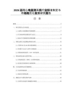 2026遠(yuǎn)程心電監(jiān)測(cè)系統(tǒng)行業(yè)標(biāo)準(zhǔn)制定與市場(chǎng)規(guī)范化發(fā)展研究報(bào)告