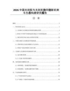 2026中國(guó)光刻膠與光刻機(jī)協(xié)同創(chuàng)新機(jī)制與生態(tài)構(gòu)建研究報(bào)告