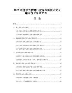 2026老撾水力發電行業現存供需研究及電網優化策略文件